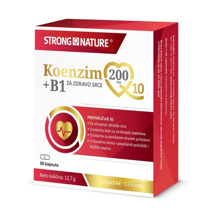 Strong Nature Q10 200mg + vitamin B1 30 kapsula